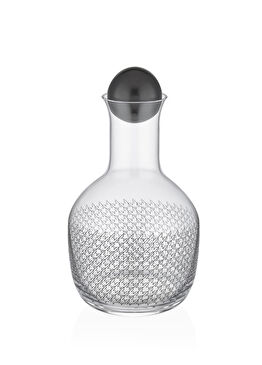 Tartan Cam Şeffaf Modern Desenli Karaf