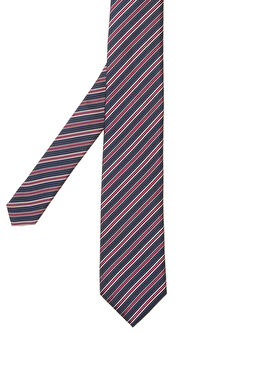 Lacivert Çizgili İpek Kravat