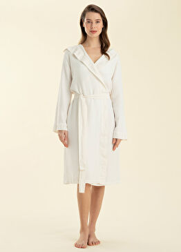 Carra Ekru Unisex Bornoz 
