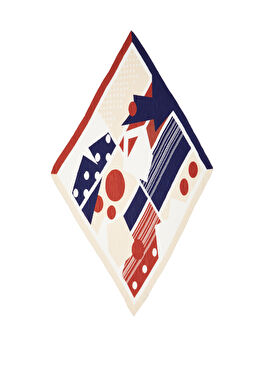 Renkli Desenli Piliseli Kadın Fular