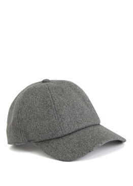 Gri Yün Karışımlı Erkek Şapka