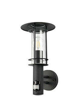  Lısıo 1  Siyah Paslanmaz Çelik Sensörlü Duvar Aplik Dış Mekan Aydınlatması