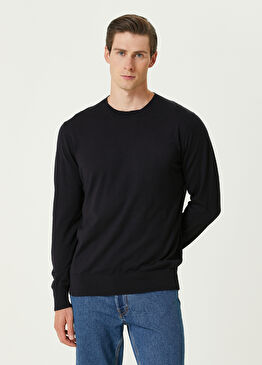 Lacivert Logo Nakışlı Kazak