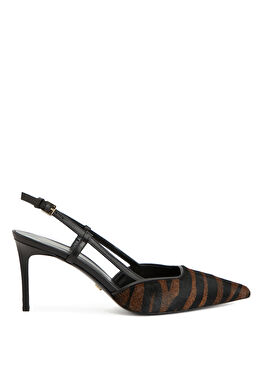 Zebra Kadın Deri Topuklu Ayakkabı