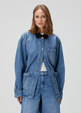 Biblue Mavi Denim Ceket