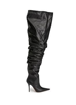 Anok Siyah Kadın Deri Çizme