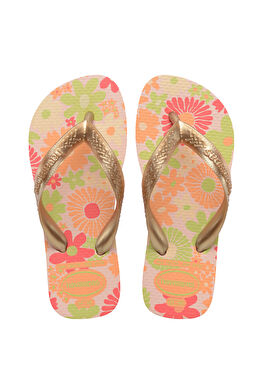 Flores Pembe Unisex Çocuk Plaj Terliği