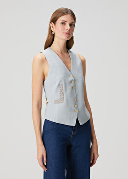 Lenon Mavi Yün Yelek