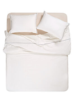 Braga Ekru Pamuklu Nakışlı Nevresim Seti 