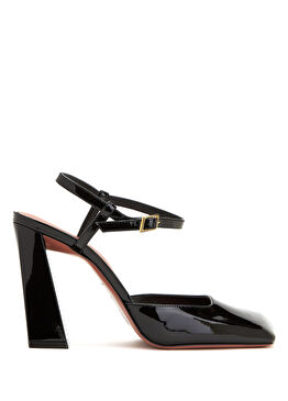 Siyah Deri Topuklu Ayakkabı