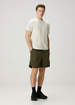 Haki Beli Kordonlu Şort