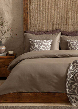 Perle Kahverengi Pamuklu Ekstra King Size Nevresim Seti 260 x 220 cm