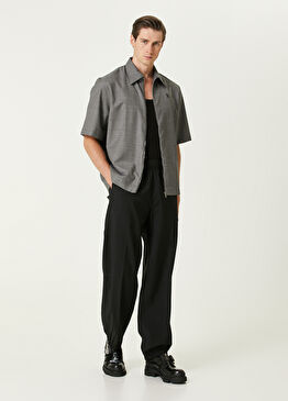 Casual Fit Siyah Yün Jogger Pantolon