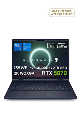 Alienware 16 Aurora Intel Core 9-275HX 128GB Ram 4TB SSD DDR5 RTX5070 8GB 16" 2K WQXGA 120Hz WVA Windows 11 Home Gaming Laptop AC16251-CU932157Wv4