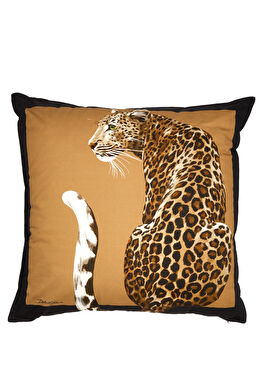 Leopar Desenli 75x75 cm Dekoratif Yastık