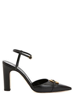 Querelle Siyah Deri Topuklu Ayakkabı