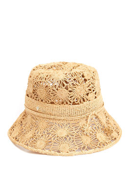 Adrina Bej Kadın Rafya Şapka