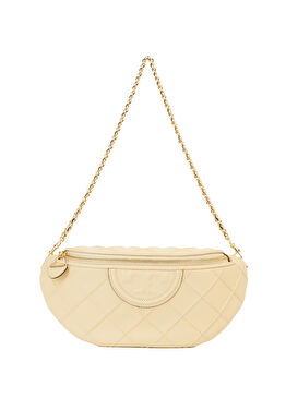 Fleming Soft Krem Kadın Deri Bel Çantası