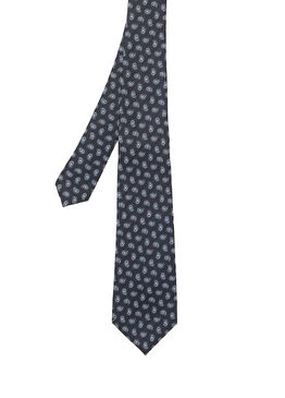 Lacivert Puantiyeli İpek Kravat