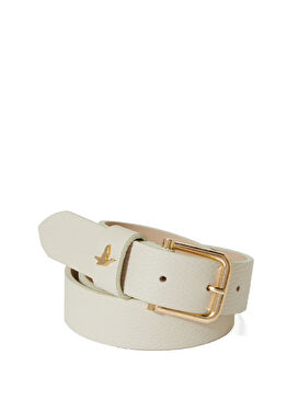 Ekru Kadın Deri Kemer