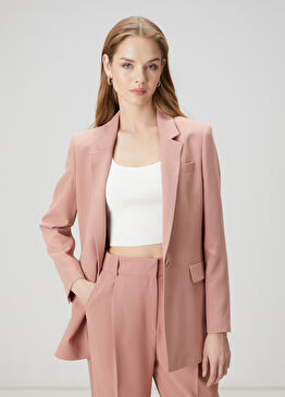 Gül Kurusu Krep Blazer