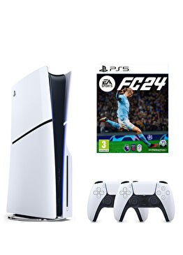 PlayStation 5 1 TB Slim CD Edition Oyun Konsolu + 2. PS5 Kol + PS5 FİFA 24 - FC 24 Oyunu