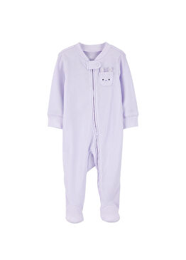 Mor Patikli Kız Bebek Uyku Tulumu
