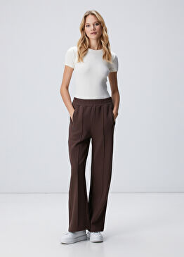 Kahverengi Bol Paça Basic Eşofman