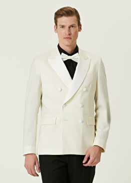 Beyaz Yün Smokin Ceketi