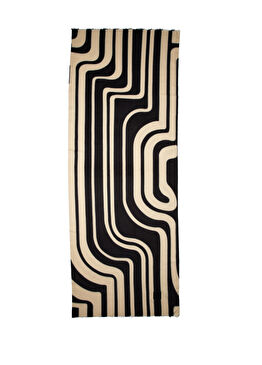 Siyah Beyaz Desenli Kadın Şal