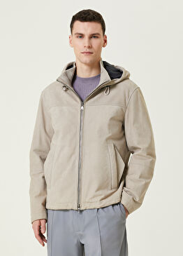 Kapüşonlu Deri Ceket