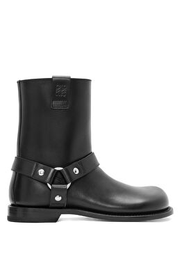 Compo Biker Siyah Erkek Deri Bot