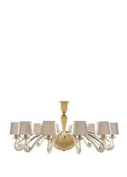 Azucena Bohemia Kristal Altın Rengi Şapkalı Metal Avize