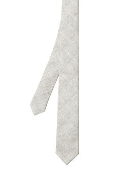 Beyaz Gri Dokulu Kravat