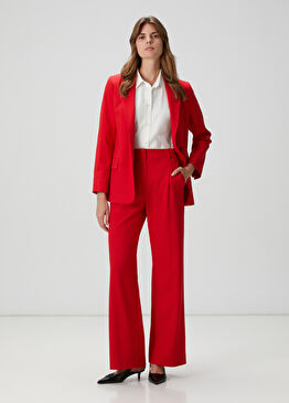 Kırmızı Geniş Paça Pantolon