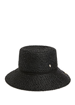 Naaima Siyah Kadın Rafya Şapka