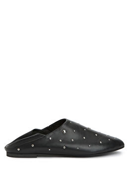 Siyah Kadın Deri Babet