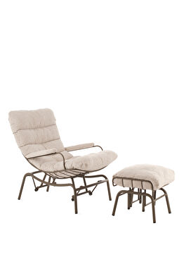 Yeke Ekru Vizon Puflu Sallanır Tv Koltuğu