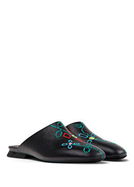 Twins Siyah Deri Kadın Terlik K201750-001