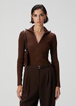 Kahverengi Ribli Hırka