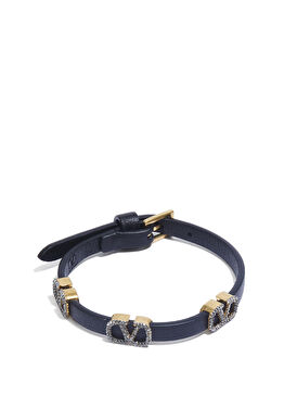 Siyah Taşlı Kadın Deri Bileklik