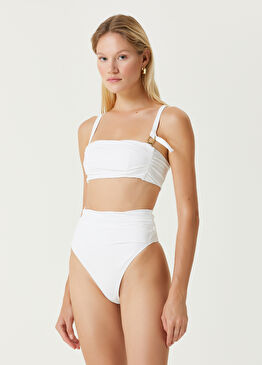 Le Haut De Maillot Drapeado Beyaz Bikini Üstü