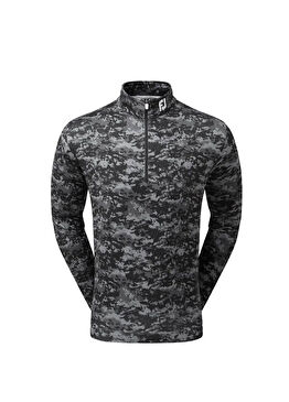 Bulut Kamuflaj Baskılı Mid Layer Erkek Golf Sweatshirt