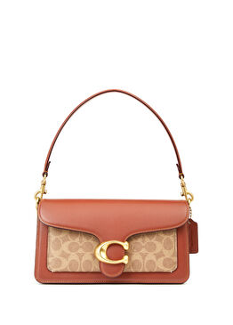 Tabby Taba Logolu Kadın Kanvas Deri Çanta