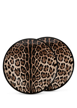 2li Leopar Desenli Yemek Tabağı