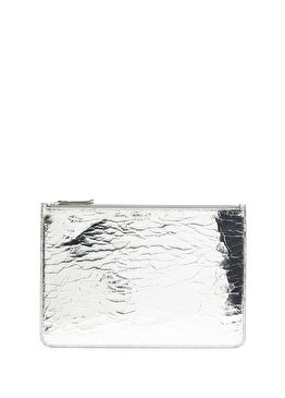 Broken Mirror Siyah Silver Kadın Deri El Portföyü