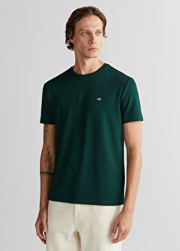 Yeşil Regular Fit Bisiklet Yaka Kısa Kollu Erkek T-Shirt