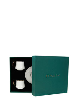 Gold Ekru 2'li Türk Kahvesi Fincan Seti