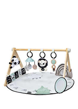 Black & White Koleksiyonu Ahşap Detaylı Jimnastik Merkezi Oyun Halısı 