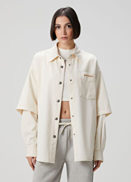 Hybrid Kırık Beyaz Denim Dış Gömlek